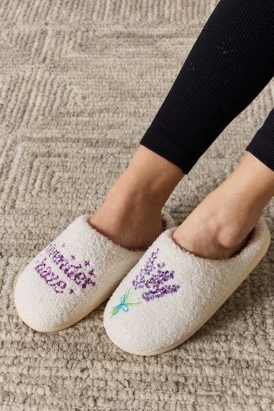 Lavender Melody Sequin Pattern Cozy Slippers