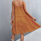 Women's Tie-Shoulder Frill Trim Sleeveless Dress