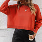Round Neck Dropped Shoulder Pullover Sweater