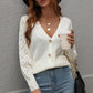 Rib-Knit Plunge Raglan Sleeve Cardigan