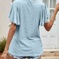Round Neck Flutter Sleeve Blouse