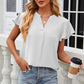 Notched Cap Sleeve T-Shirt