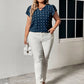 Plus Size Swiss Dot V-Neck Flutter Sleeve Tee