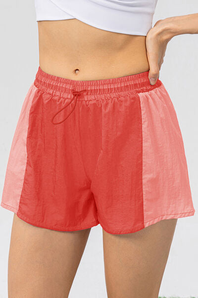 Relaxation Activewear Color Block Drawstring Active Shorts