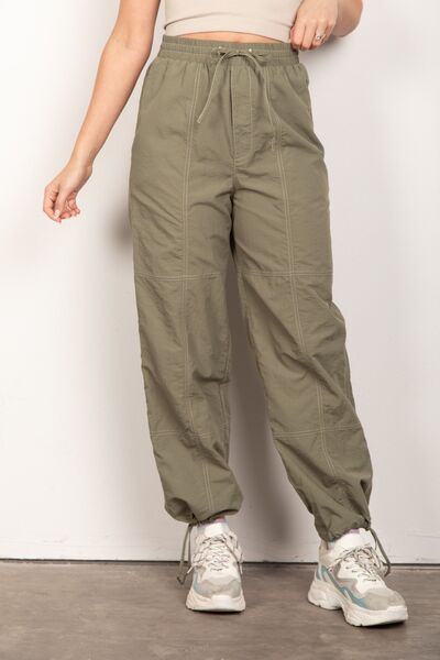 VERY J Drawstring Woven Parachute Joggers *
