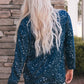 Women's Full Size Contrast Splash Drop Shoulder Sweatshirt