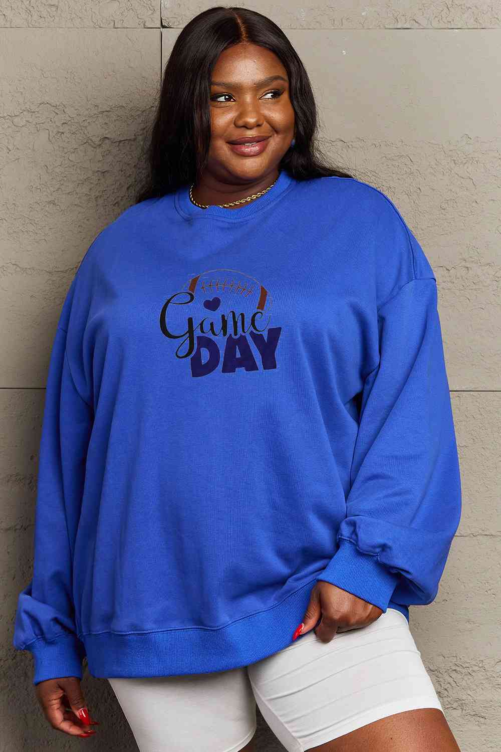 Simply Love Full Size Drop Shoulder GAME DAY Graphic Sweatshirt