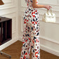 Women's Full Size Printed Surplice Neck Sleeveless Jumpsuit