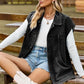 Button Up Collared Neck Sleeveless Denim Jacket Vest