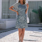 SO SASSY Leopard Round Neck Short Sleeve Mini Dress