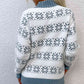 Snowflake Pattern Mock Neck Sweater