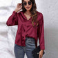 Collared Neck Buttoned Long Sleeve Shirt