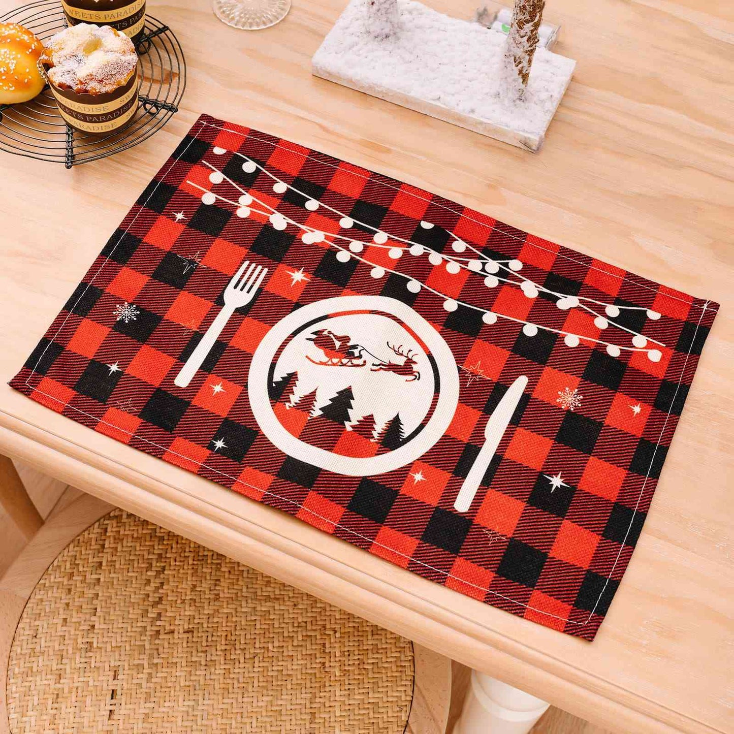 Winter Country Christmas Assorted 2-Piece Plaid Placemats