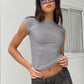 Backless Short Sleeve Cropped Blouse 🦋