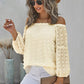 Swiss Dot Off-Shoulder Long Sleeve Blouse