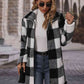 NotSoBasic Plaid Collared Neck Black Coat with Pockets