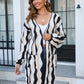 Sophia & Grace Printed Open Front Pocketed Cardigan