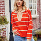 Striped Johnny Collar Sweater