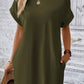 Pocketed Round Neck Short Sleeve Dress