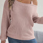 Allissa Asymmetrical Neck Cold Shoulder Long Sleeve Sweater
