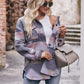 Full Size Geometric Dropped Shoulder Jacket with Pockets