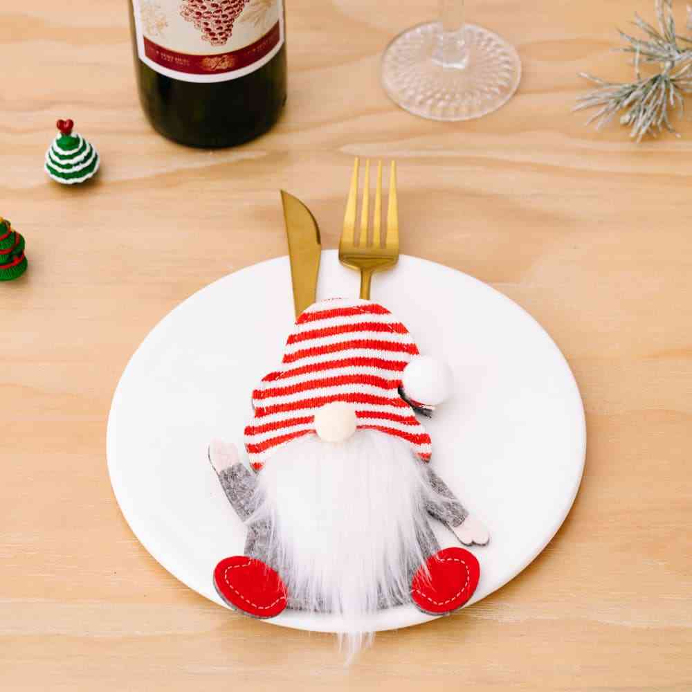 Christmas 3-Piece Faceless Gnome Cutlery Holders