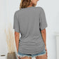 Full Size V-Neck Side Ruched Tee
