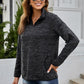 Women's Full Size Heathered Quarter-Zip Sweatshirt