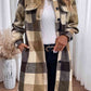 Plaid Button Down Longline Coat