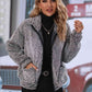 Josephine Charcoal Zip-Up Collared Jacket with Pockets