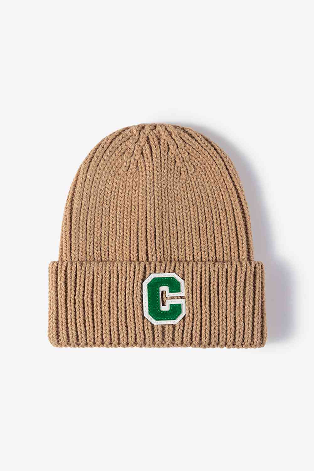 CHIC HATZ Letter C Patch Cuffed Beanie