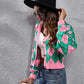 Fashion Mood Geometric Button Up Long Sleeve Cardigan