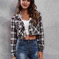 Collared Neck Decorative Pockets Jacket