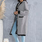 Button Up Contrast Trim Hooded Cardigan