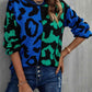 Leopard Round Neck Long Sleeve Sweater