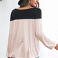 Women's Contrast Balloon Sleeve Blouse