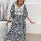 Willow Ava Printed Tie Neck Midi Dress