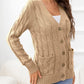 SavannahTree Button Down Cable-Knit Cardigan