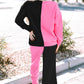 Adryane Jay Color Block Round Neck Sweatshirt and Pants Set