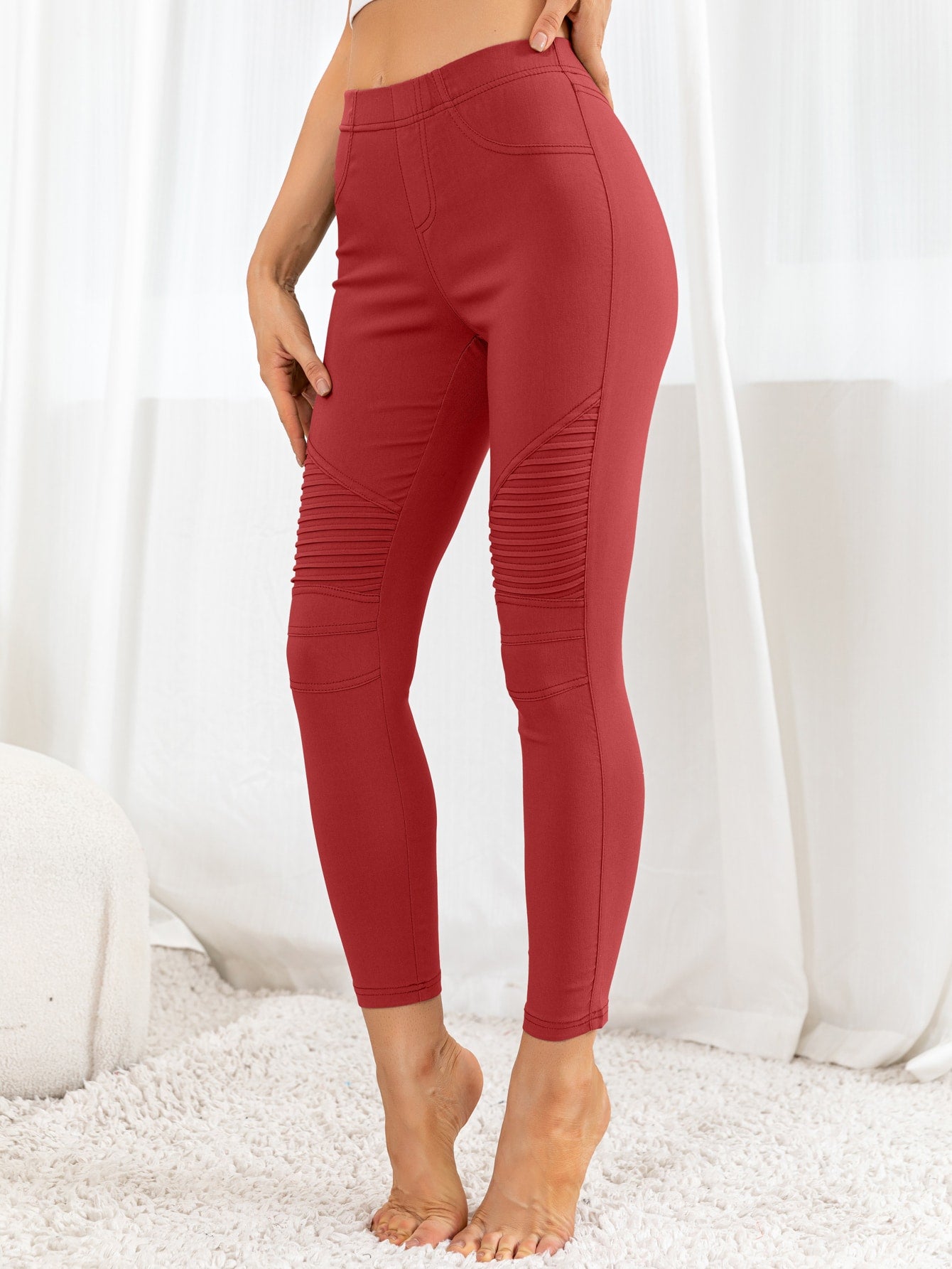 QUINN AMIR Ribbed Detail Leggings