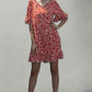 Athena Rea Tie Neck Flounce Sleeve Printed Mini Dress