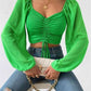 Drawstring Sweetheart Neck Cropped Top
