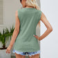 Contrast Eyelet V-Neck Tank