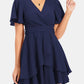 Surplice Neck Flutter Sleeve Dress