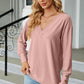V-Neck Lantern Sleeve T-Shirt