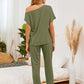 Round Neck Top and Pants Lounge Set