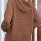 Quilted Long Sleeve Hoodie with Pocket