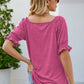 Full Size Short Flounce Sleeve Top