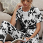 Full Size Tie-Dye Tee and Drawstring Waist Joggers Lounge Set