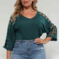 3/4 Sleeve Cutout Detail Top